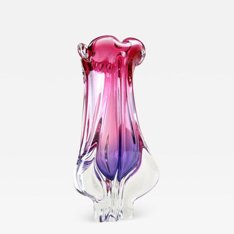  Murano Glass Mid Century Murano Vase by Sommerso Murano Italy circa 1960 70