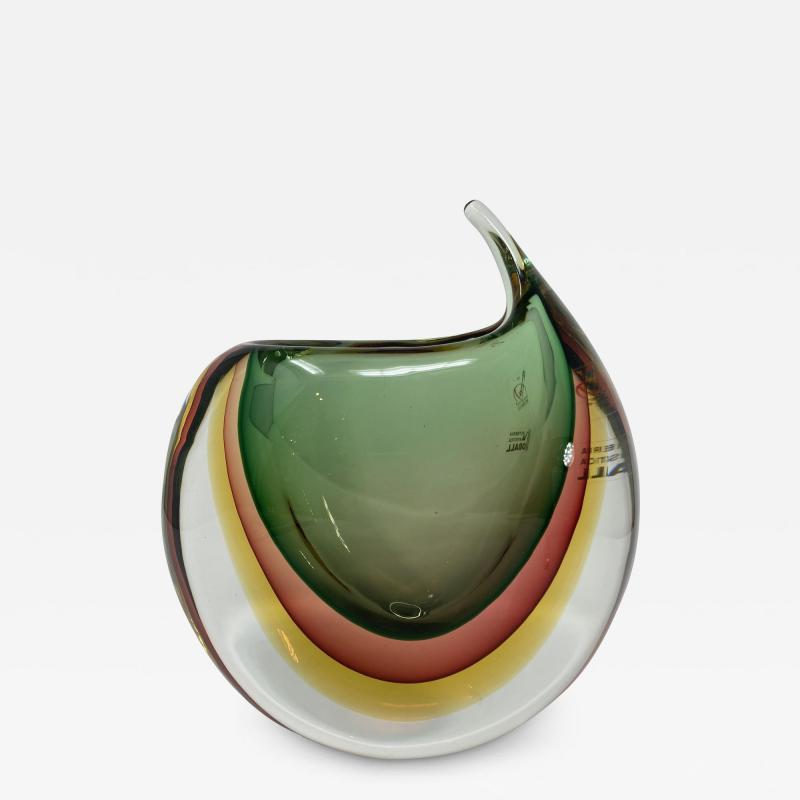  Murano Glass Sommerso Murano Glass Vase by Oball