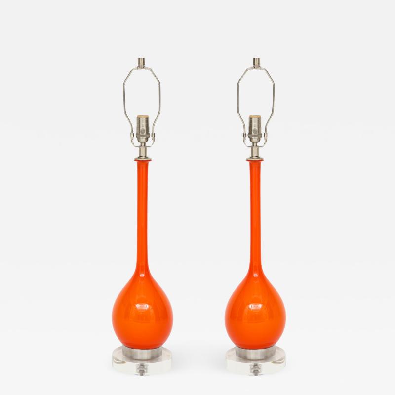  Murano Glass Sommerso Orange Murano Glass Lamps
