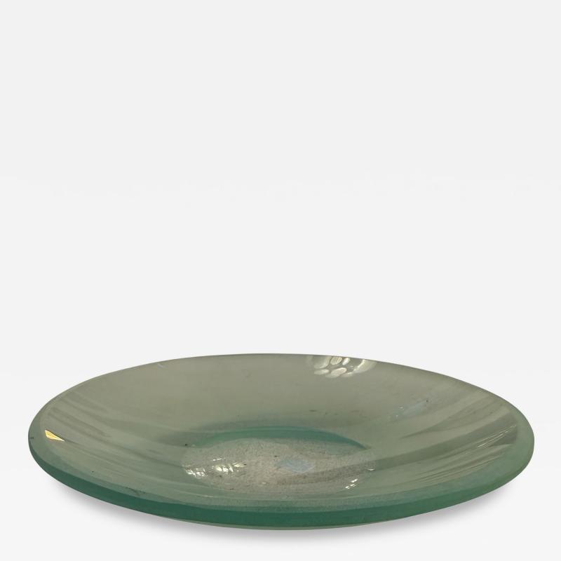  Murano Italian Frosted Murano Glass Centerpiece Bowl 1970s