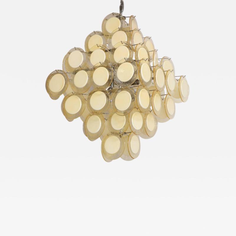  Murano Luxury Glass MGL Champagne Murano Glass Disc Chandelier