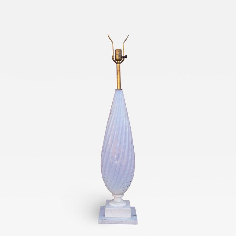  Murano Luxury Glass MGL Tall White Murano Glass Table Lamp