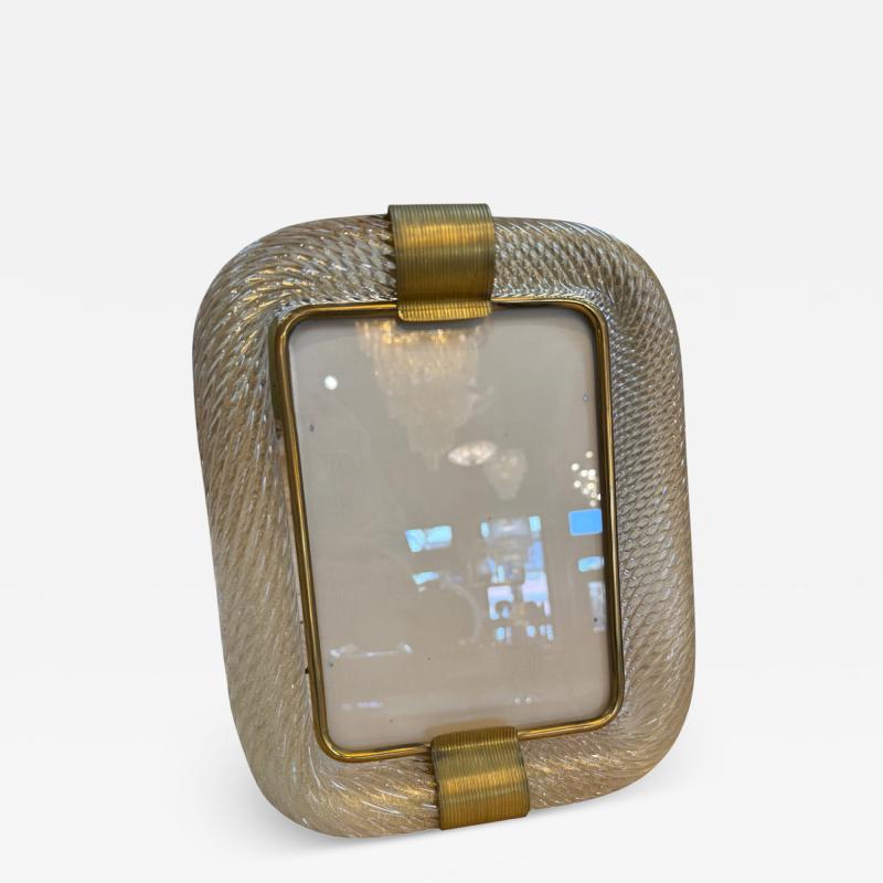  Murano Murano Glass Picture Frame with Gold Accents