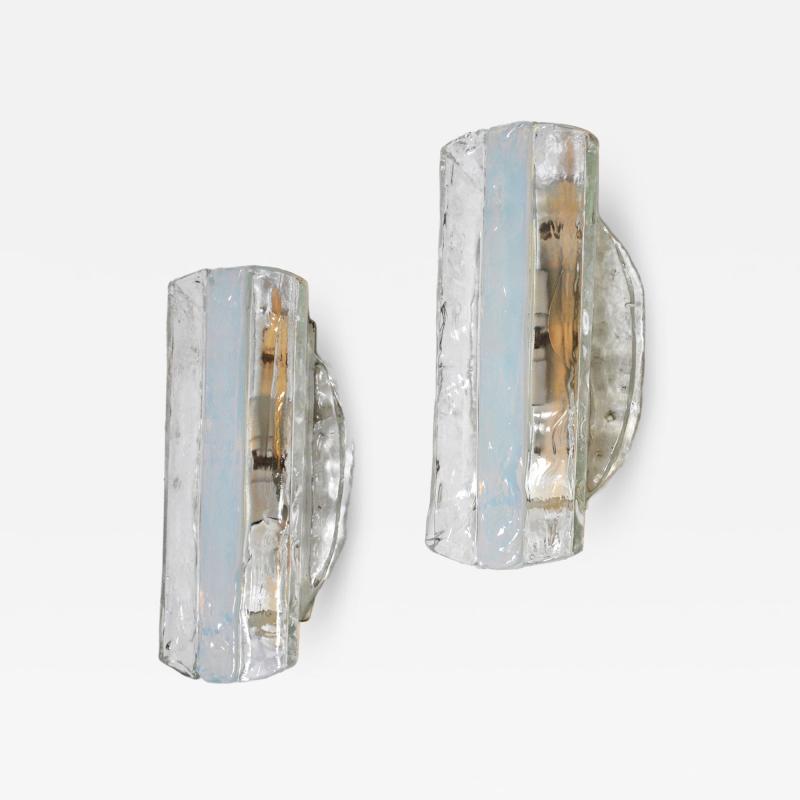  Murano Set of two Mazzega wall sconces in Murano 1960s