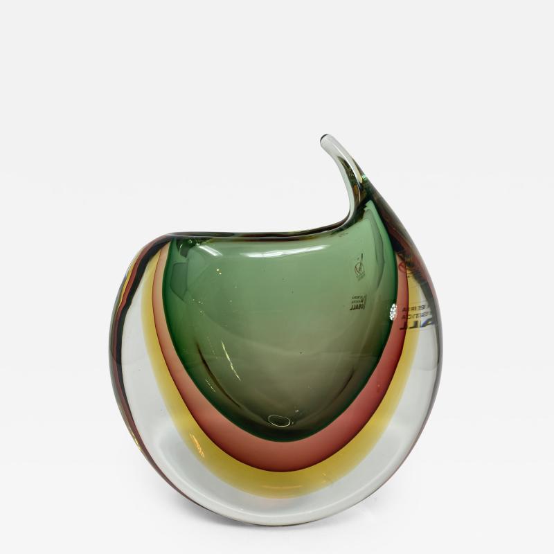  Murano Sommerso Murano Glass Vase by Valter Rossi