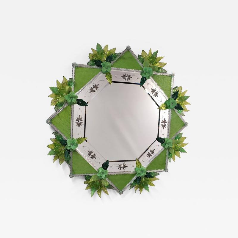  Murano Verde Venetian Handmade Mirror by Fratelli Tosi