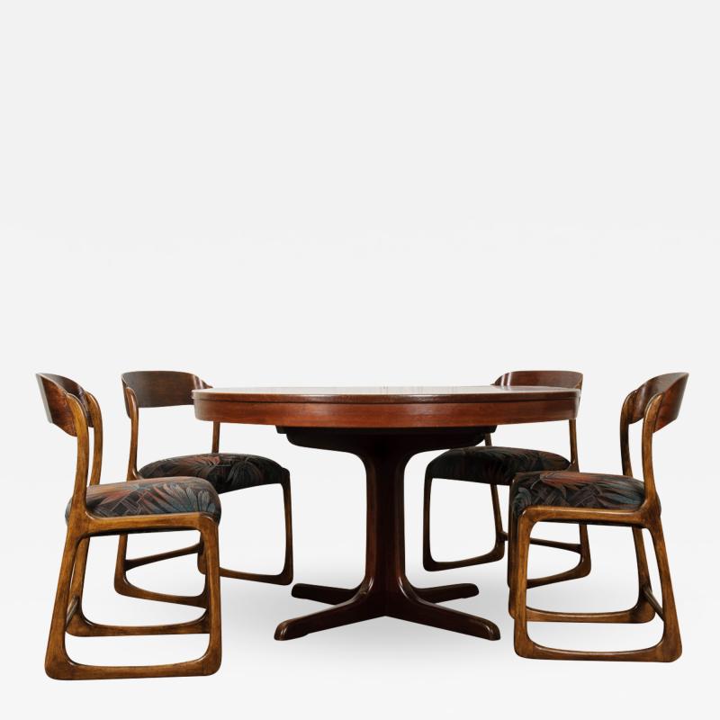  N F Ameublement French 1960 s Scandinavian Modern Rosewood Dining Suite