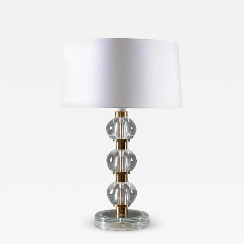  NAFA Midcentury Scandinavian Table Lamp in Brass and Glass