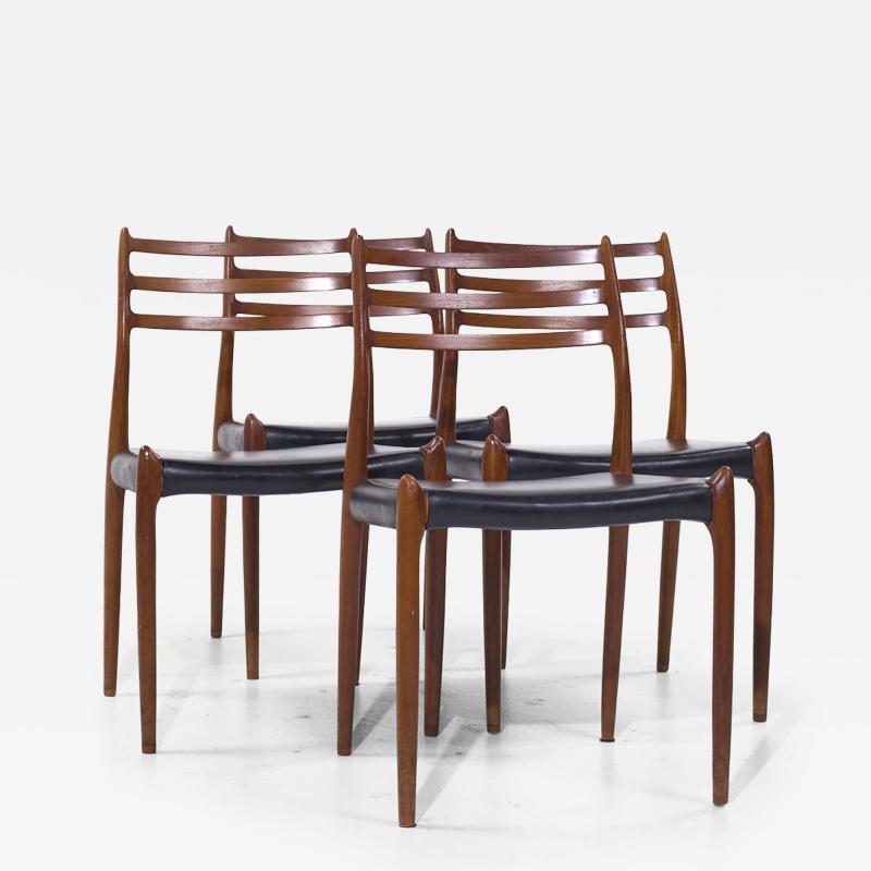  NIELS O MOLLER Niels Moller Model 78 Mid Century Danish Teak Dining Chairs Set of 4
