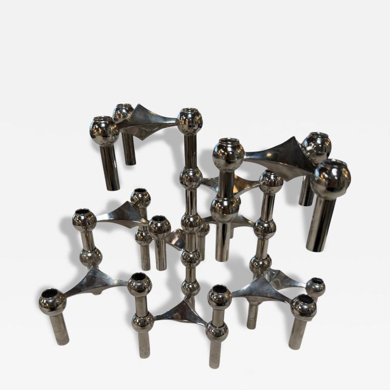  Nagel Stoffi Set of 10 Nagel Stoff Modular Chrome Candle Holders
