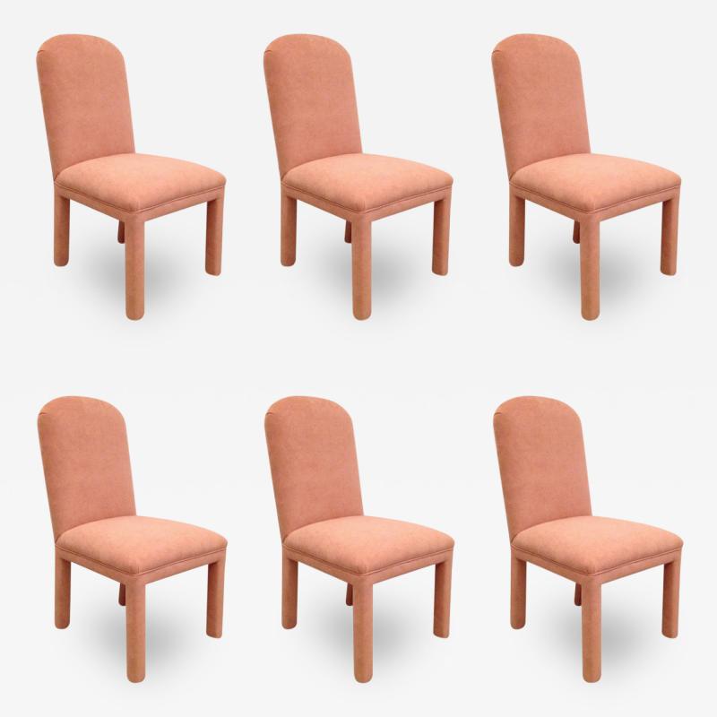  Nessen Studios Karl Springer Style Set of Six Dining Chairs in Ultrasuede