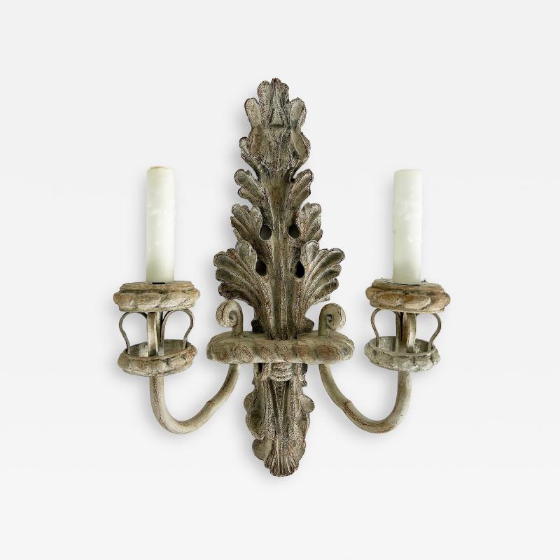  Niermann Weeks Nierman Weeks Faux Wood Acanthus Leaf Scones for Luminaire 2 Pairs Available