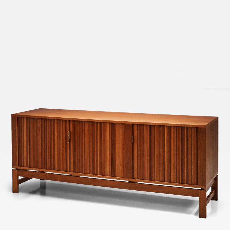  Nordiska Kompaniet Mid Century Sideboard with Brass Handles by Nordiska Kompaniet Sweden ca 1950s