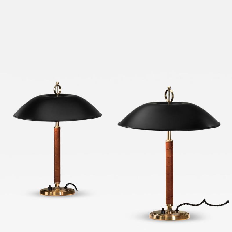  Nordiska Kompaniet Pair of B Brisborg Table Lamps for Nordiska Kompaniet Sweden Mid 20th Century