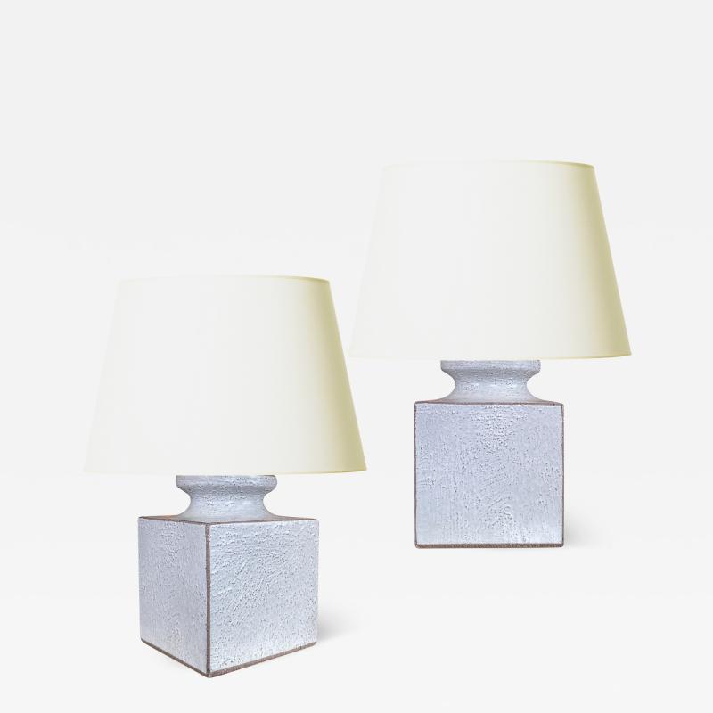  Nordiska Kompaniet Pair of Textured White Table Lamps by Nordiska Kompaniet