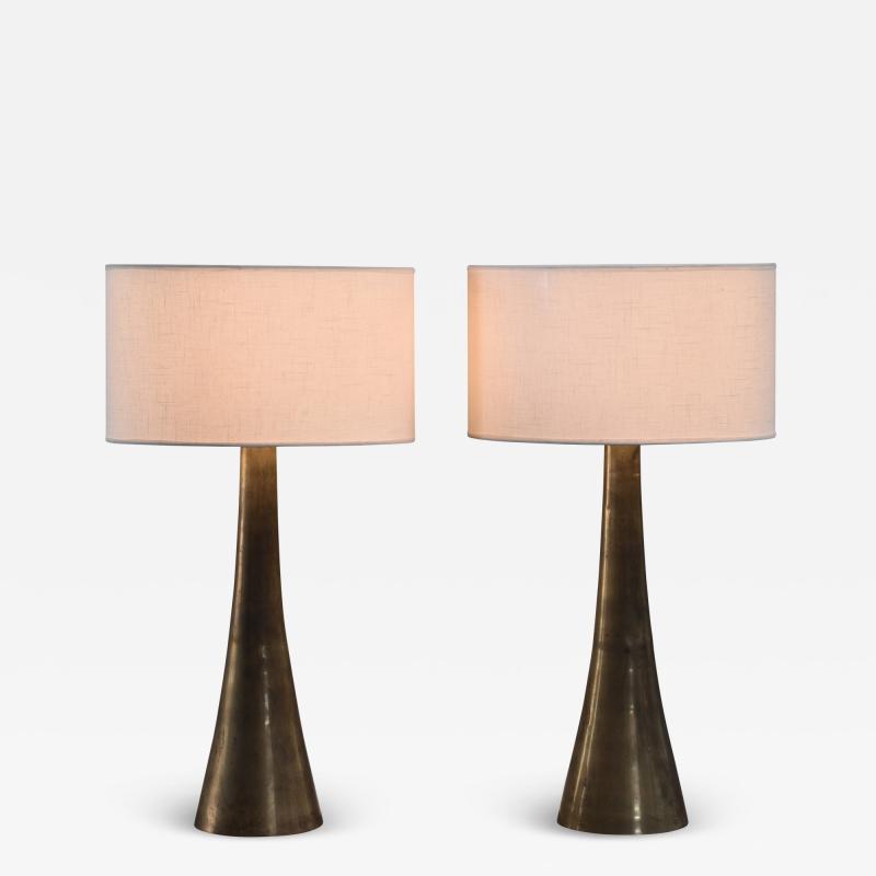  Nordiska Kompaniet Pair of brass Nordiska Kompaniet table lamps