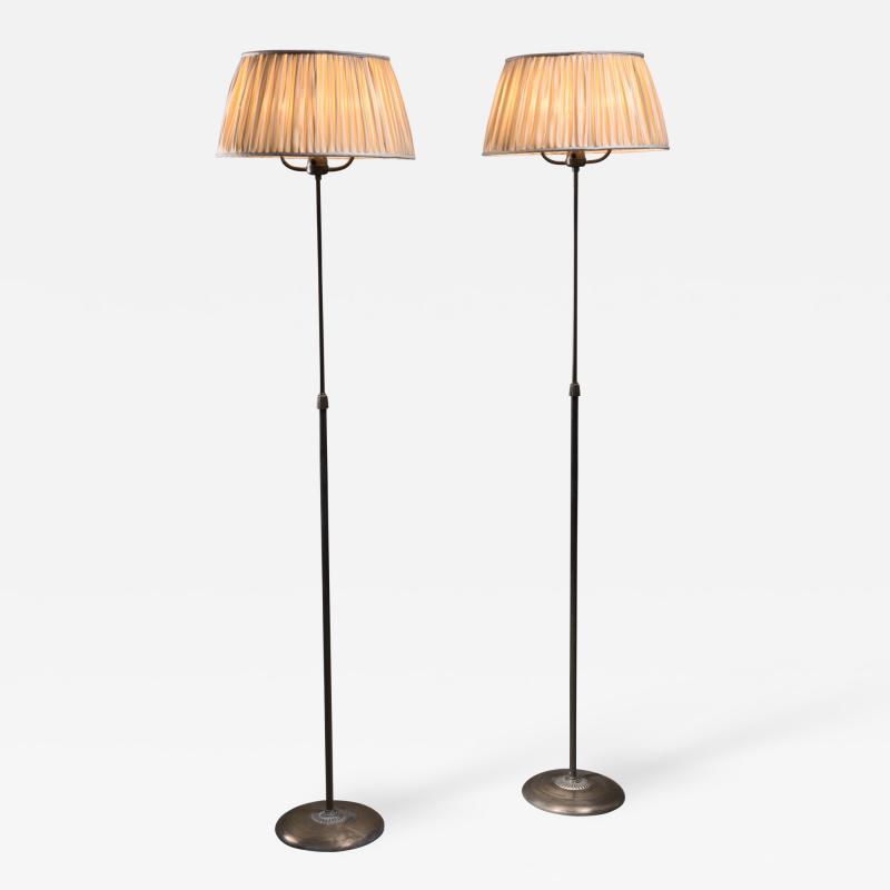  Nordiska Kompaniet Tall Pair of Nordiska Kompaniet height adjustable floor lamps