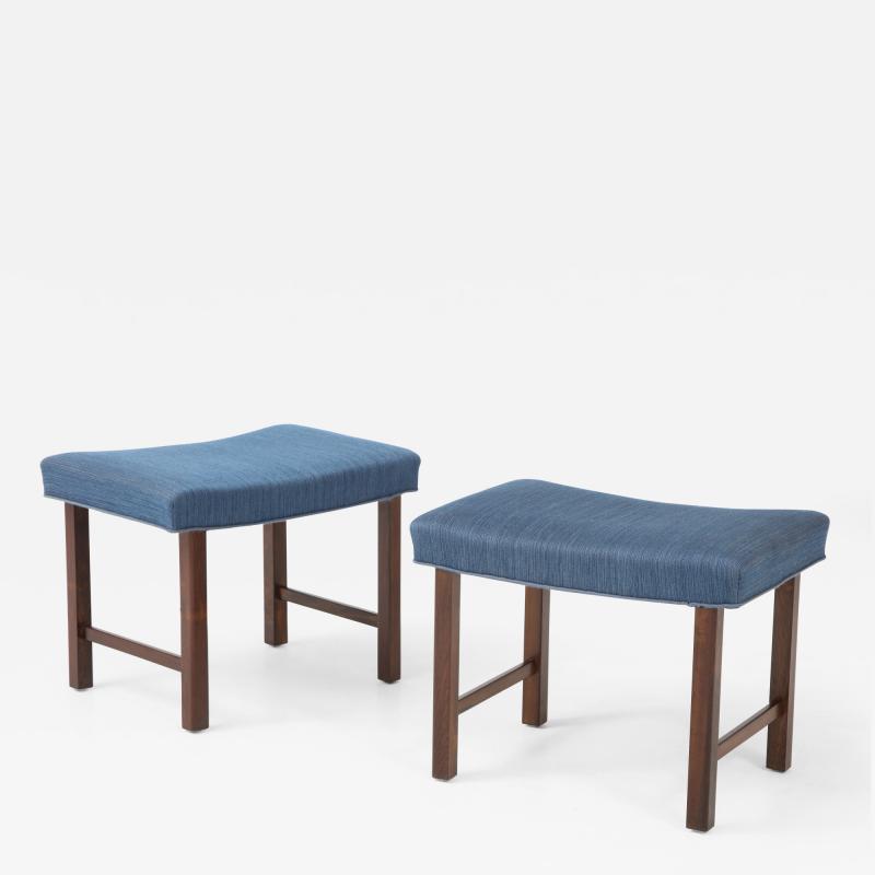  Normina A S M belsnedkerier Pair of Danish Rosewood Stools by Normina circa 1950s