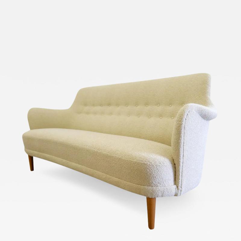  O H Sj grens M belfabrik Scandinavian Midcentury Carl Malmsten Boucle Samsas Sofa Sweden 1960s