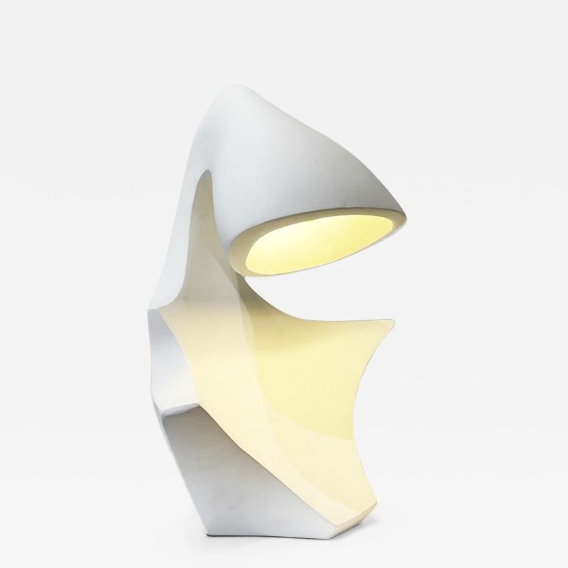  Oak Design Studios ECTO 1 White plaster table lamp