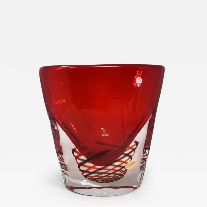  Oball Sommerso Spiral Murano Glass Vase