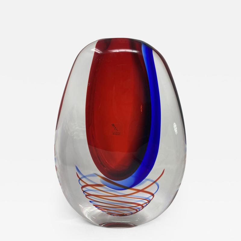  Oball Sommerso Spirale Murano Glass Vase