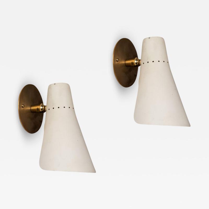  Oluce Pair of 1950s Giuseppe Ostuni Articulating Sconces for O Luce