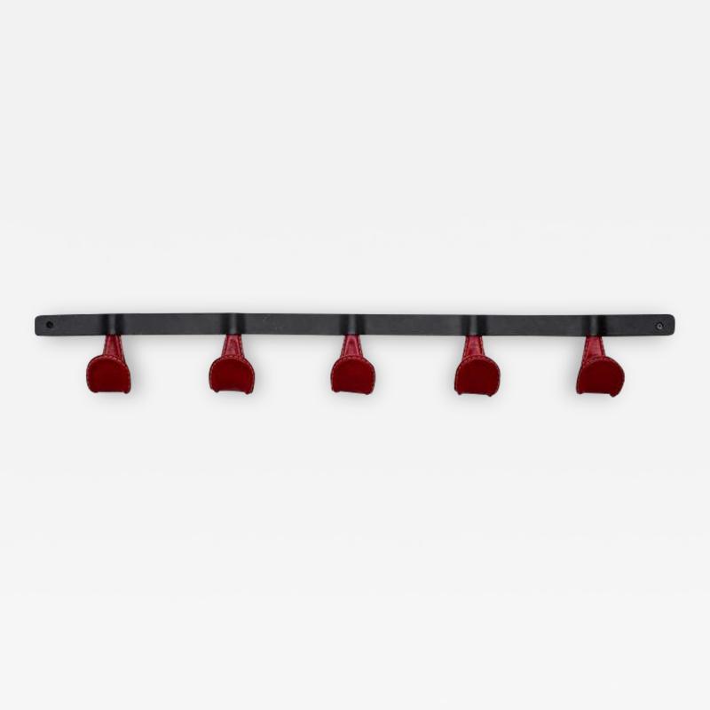  Orange Furniture ATELIER LEATHER AND IRON COAT RACK RED