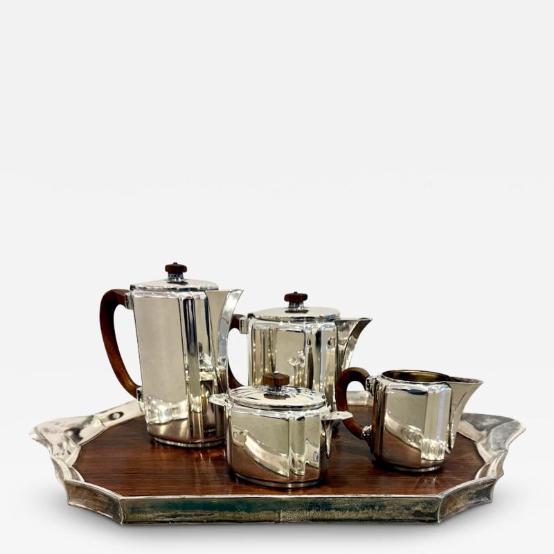  Orfevrerie Gallia Christofle Gallia 5 pieces coffee Tea set art deco