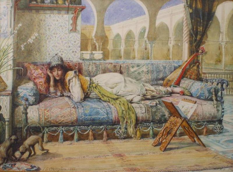 Orientalist Painting Of Harem Girl