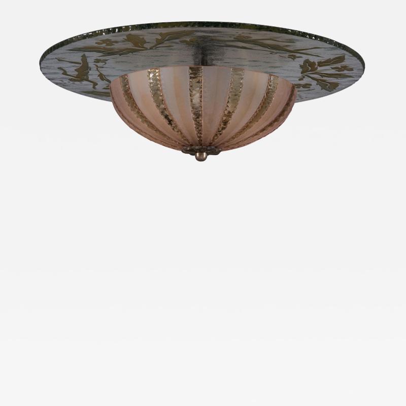  Orrefors Art Deco glass ceiling lamp