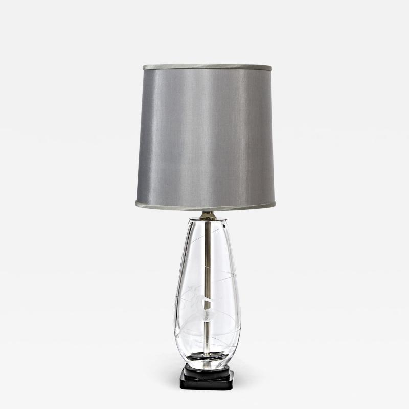  Orrefors Mid Century Modern Translucent Frosted Glass Figurative Table Lamp by Orrefors