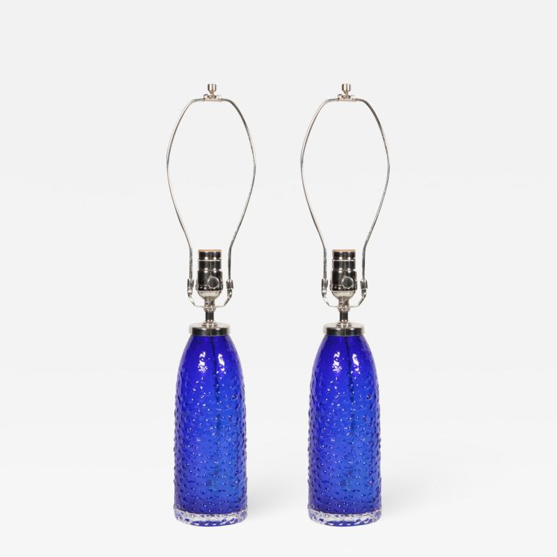  Orrefors Orrefors Cobalt Blue Glass Lamps