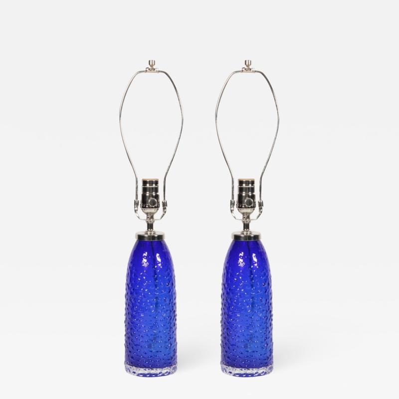  Orrefors Orrefors Cobalt Blue Glass Lamps