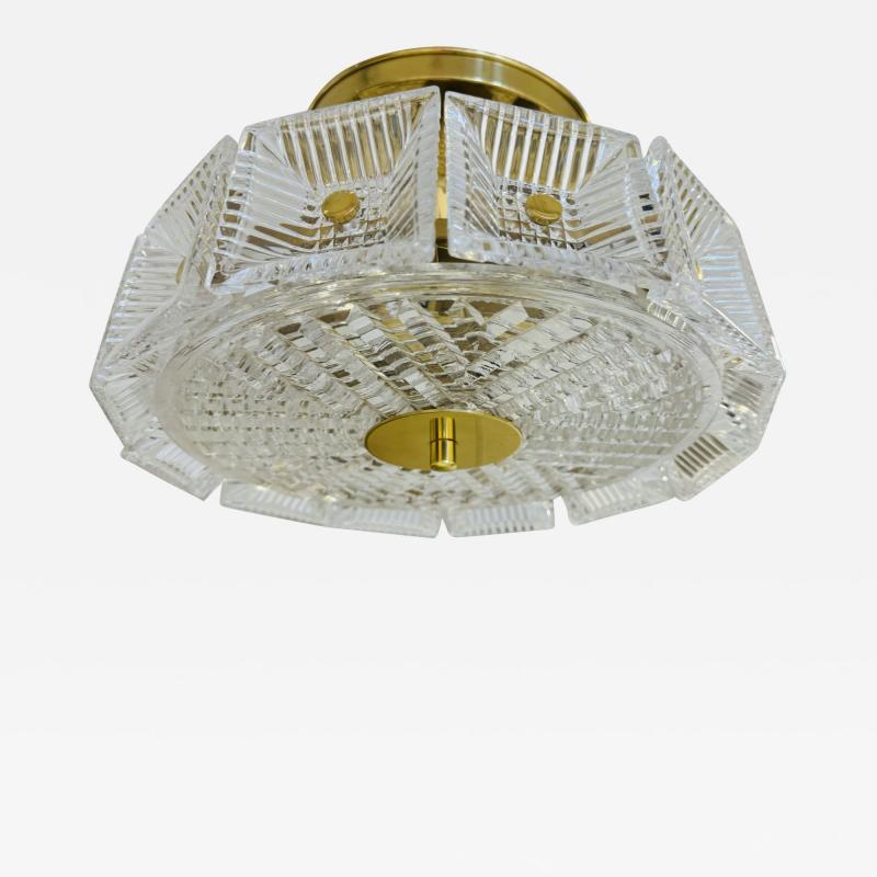  Orrefors Orrefors Swedish Crystal Carl Fagerlund 1960s Mid Century Flush Ceiling Pendant