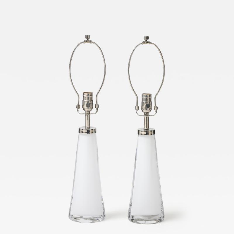  Orrefors Orrefors White Cased Crystal Lamps