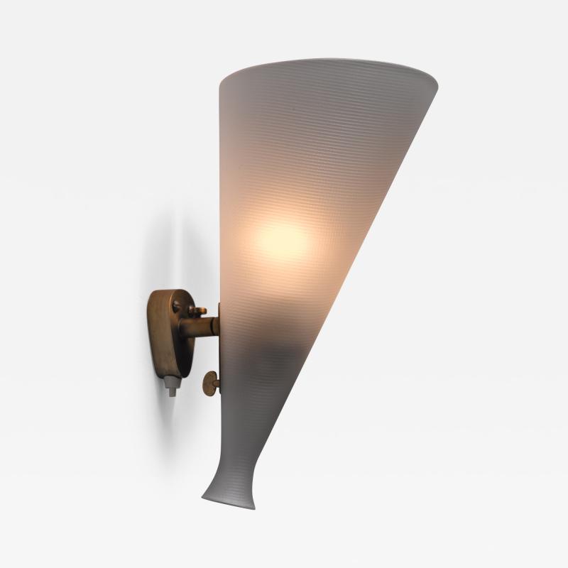  Orrefors Orrefors brass and glass adjustable wall lamp