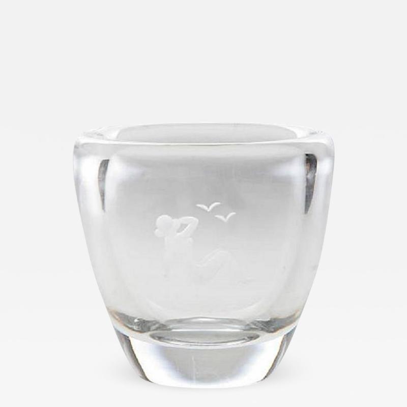  Orrefors Orrefors etched glass vase