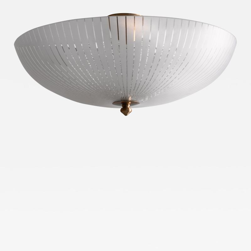  Orrefors Orrefors striped glass flush mount