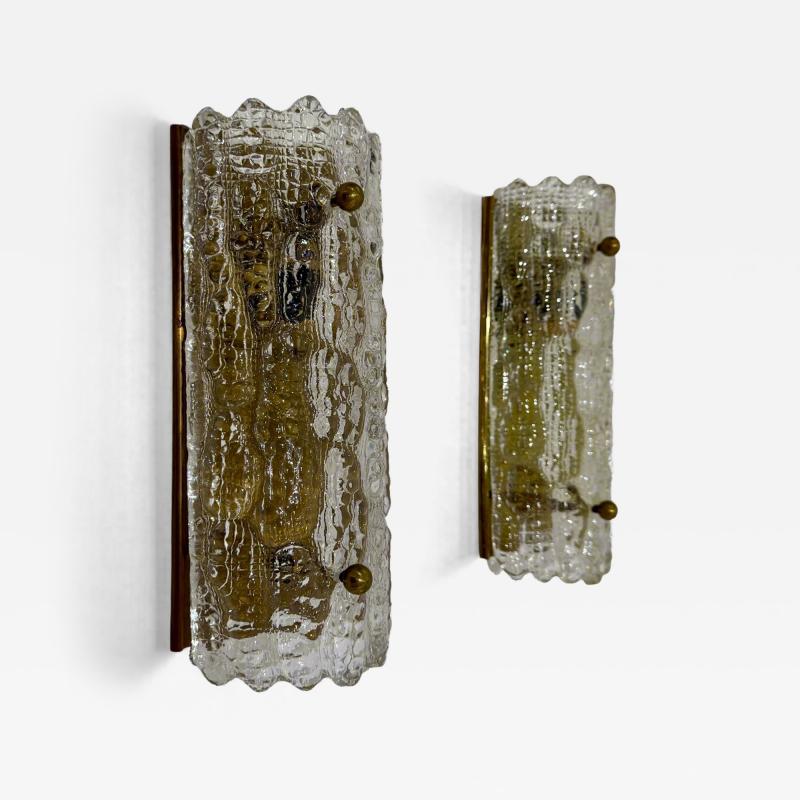  Orrefors Pair of Carl Fagerlund art glass sconces for Orrefors Sweden c 1960s