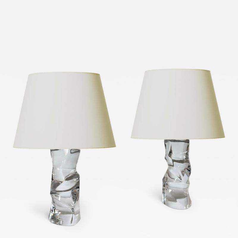 Orrefors Pair of Table Lamps by Olle Alberius for Orrefors