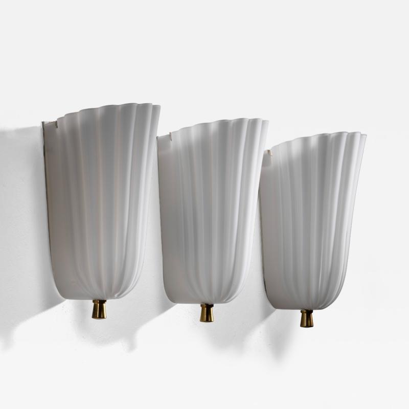  Orrefors Set of 3 Orrefors wall lamps
