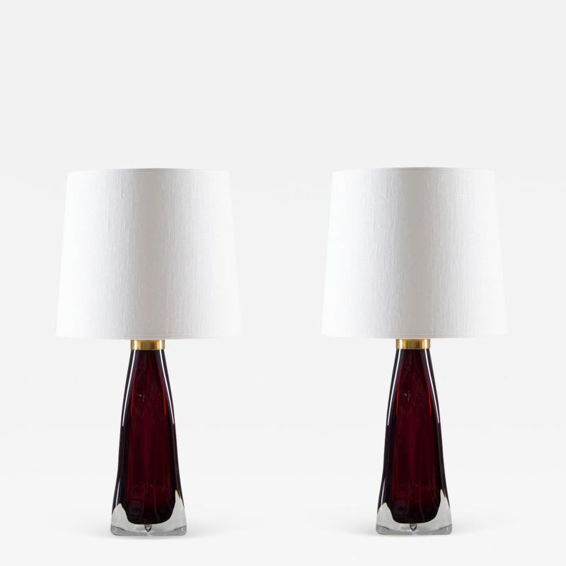  Orrefors Swedish Midcentury Table Lamps by Carl Fagerlund for Orrefors