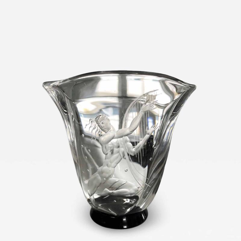  Orrefors Vase Nude Man with Harp