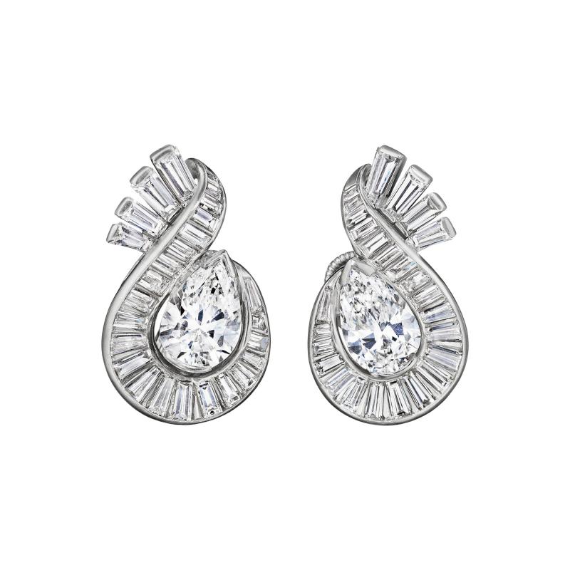  Oscar Heyman Brothers Oscar Heyman Mid Century Diamond Earrings