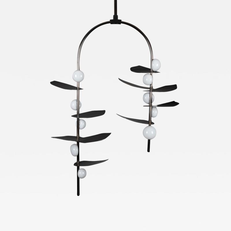  Ovature Studios Sofia Mouth Blown Glass LED Config 1 Handmade Brass Bronze or Nickel