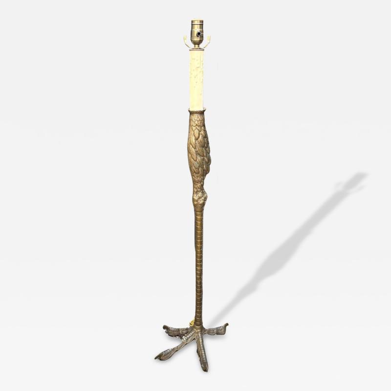  P E Guerin P E Guerin Bronze Ostrich Leg Lamp