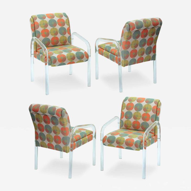  Pace Collection 4 Lucite Dining Game Chairs By Leon Rosen For Pace Collection