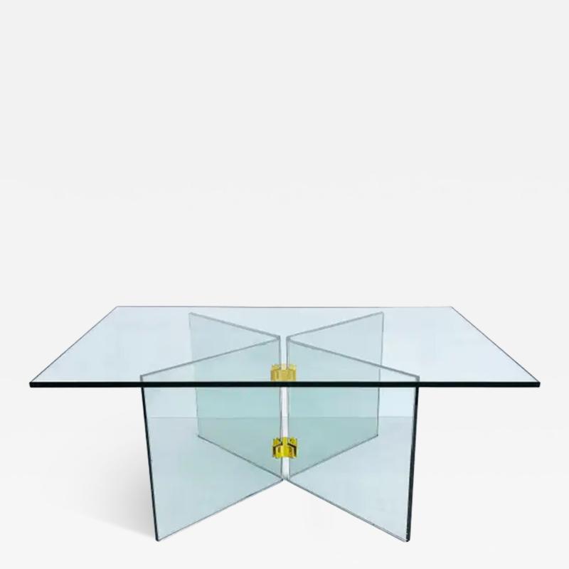  Pace Collection Glass and Brass Mid century Coffee Cocktail Table Pace Attributed