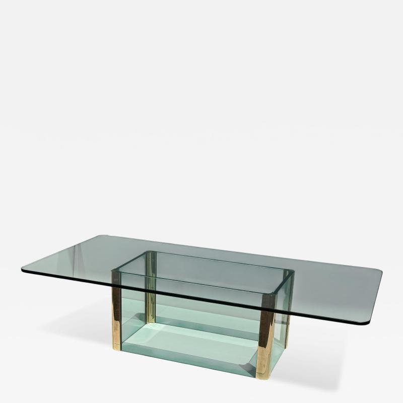  Pace Collection Leon Rosen for Pace Collection Brass and Glass Large Coffee Table